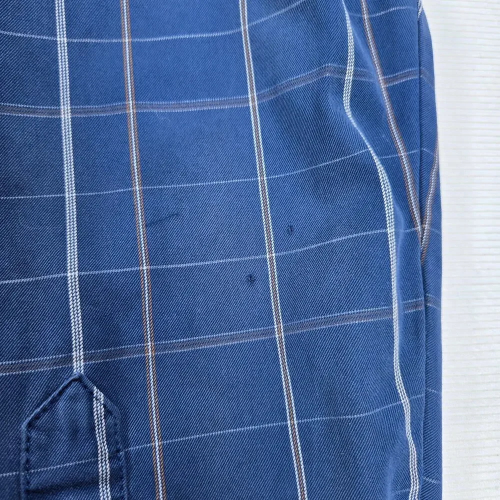 Ariat Pro Series Blue Plaid Long Sleeve Western Button Down Shirt Size Large